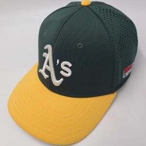 Oakland Athletics Hat Snapback Perforated Mesh OC Sports Green Yellow MLB A's